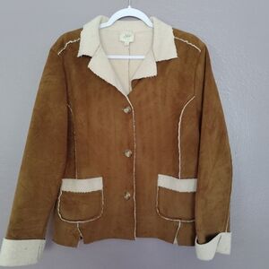 J.Jill Sherling Brown Vintage Coat Jacket Size L